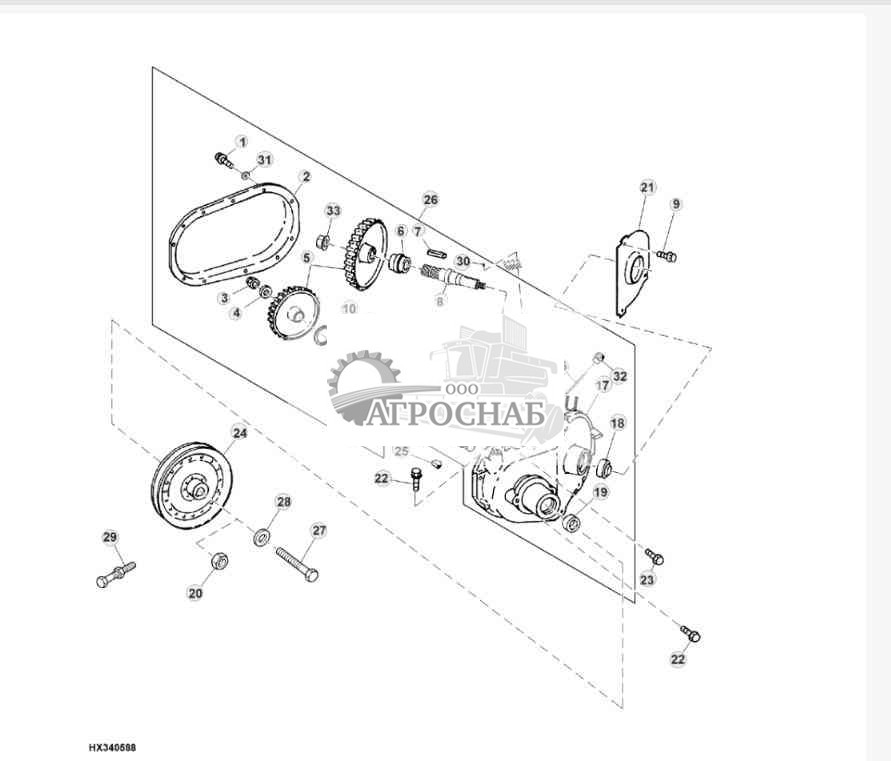 CLEAN GRAIN ELEVATOR GEARCASE AND SHEAVE 